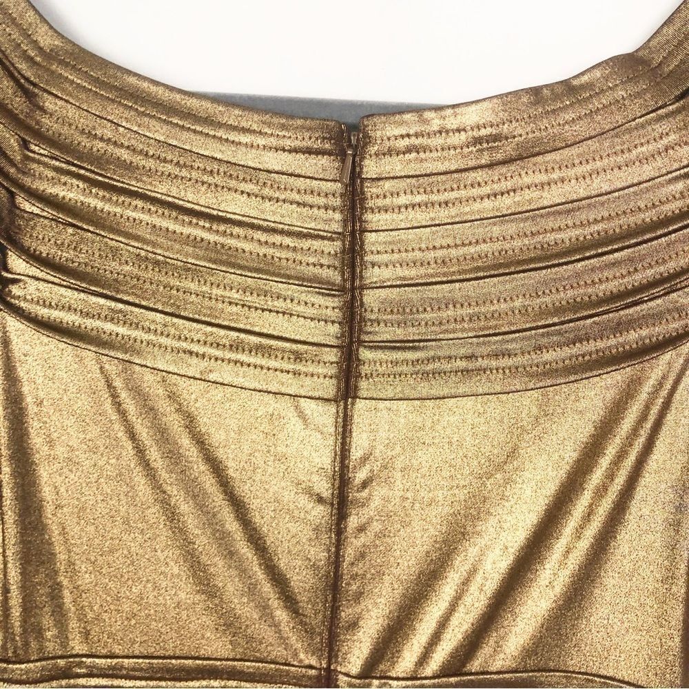 TADASHI COLLECTION | Bronze Gold Bandage Style Bodycon Dress Women’s Size Medium - Picture 10 of 12